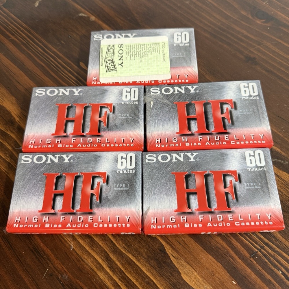 Lot‎ of 5 Sony HF 60 Normal Bias Cassette Tapes - New Sealed